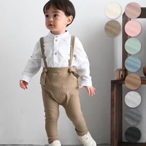 PUPPAPUPO サロペット リブパンツ 無地 シンプル キッズ ベビー ボトムス レギンス ズボン パンツ 春 夏 おしゃれ 70 80 90 子供服 男の子 女の子 プッパプーポ
