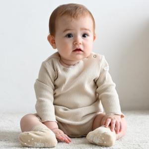 PUPPAPUPO 長袖 ロンパース リブ シ...の詳細画像1