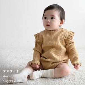 PUPPAPUPO 肩フリル 長袖 ロンパース...の詳細画像4