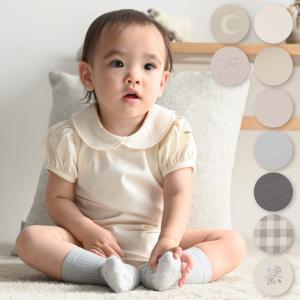 PUPPAPUPO 丸襟 半袖 ロンパース 綿100% 無地 シンプル ニューボーン ベビー カバーオール 春 夏 70 80 ベビー服 男の子 女の子 新生児服 退院着 プッパプーポ