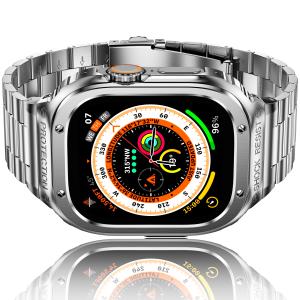 Apple Watch Series  SE 6 5 4 バンド 保護ケース付き アップルウォッチ バンド 44mm 高級 ステンレス おしゃれ メンズ  44mm かっこいい【適格請求書発行可】｜pupubashop