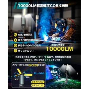 LED投光器 充電式 作業灯 200W USB...の詳細画像1