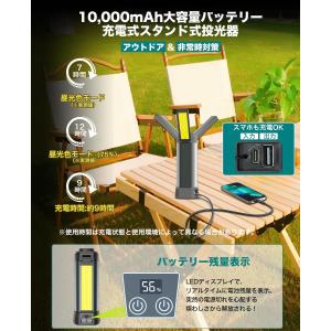 LED投光器 充電式 作業灯 200W USB...の詳細画像2