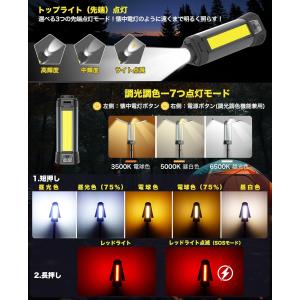 LED投光器 充電式 作業灯 200W USB...の詳細画像3