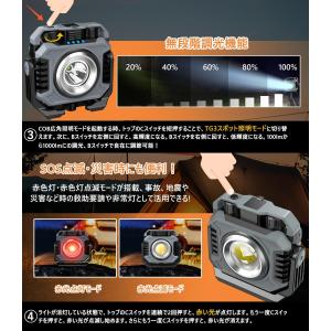 LED投光器 充電式 作業灯 COBライト 無...の詳細画像3