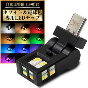 USB LEDライト 車 調光 Type C RGB ホワイト 電球色 首振り メモリー機能 1個 ぶーぶーマテリアル