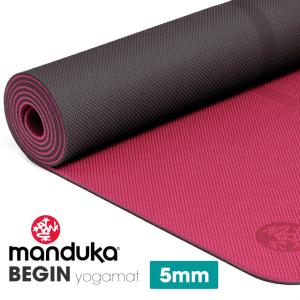 【目玉SALE10％OFF】軽量 ヨガマット 6か月保証 マンドゥカ Manduka ビギン 厚さ 5mm リバーシブル／ダークピンク（サンダー×PK） 日本正規品 BEGIN RVPA