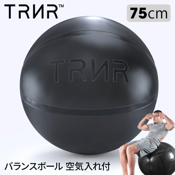 バランスボール 空気入れ付き 75cm エクササイズセット 椅子 トレイナー ジムボール75cm T...