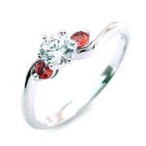 エンゲージリング 婚約指輪 ダイヤモンド ダイヤ プラチナ リング ガーネット 安い オーダー