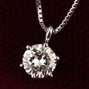 ダイヤモンド ネックレス 0.5カラット 一粒 プラチナ900 シンプル 