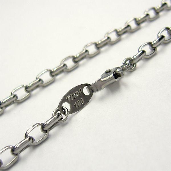 【ボックスチェーン鎖幅約4mm】チタンA−4チェーンネックレス（とっても軽い・金属・アレルギー対応チ...