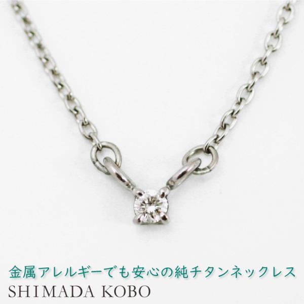 天然ダイヤモンド0.05ct純チタンネックレス（金属アレルギー対応素材・ノンコーティング・ノンニッケ...