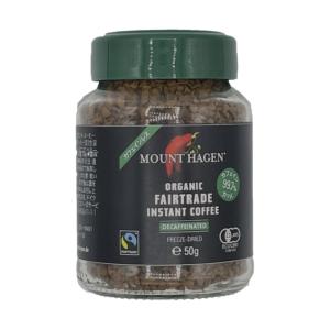 マウントハーゲン オーガニック フェアトレードカ フェインレスインスタントコーヒー50g 自然なカフェイン除去プロセスで香りそのままカフェイ