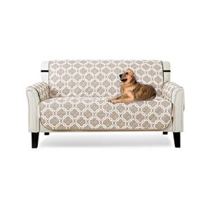 PETCUTE ソファーカバー ソファーシーツ 犬猫対策用マルチカバー 二人掛け 装着簡単 シンプルな模様 滑り止め 傷防止 爪とぎ防止 四季適用 洗える ベージュ