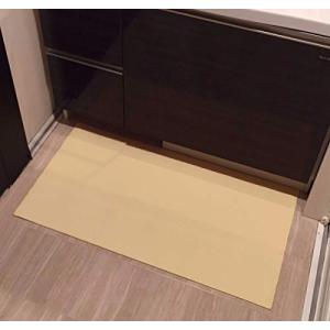 90 cm x 50 cm 洗濯いらず ずれない 抗菌 断熱 やわらか ふく楽 洗面台 マット ナチュラル ベージュ