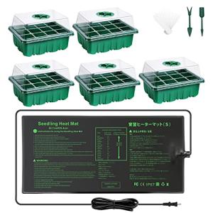 Namotek 園芸発芽マット+育苗ポット 育苗器 ヒーターマット植物加熱用 育苗トレイ 園芸用ヒーターマット 温床関連 室内栽培