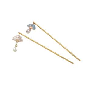 EZ PEACH かんざし レディース 2個セット パール 簪 和服 一本挿し 髪飾り シンプル ヘアアクセサリー おしゃれ 髪