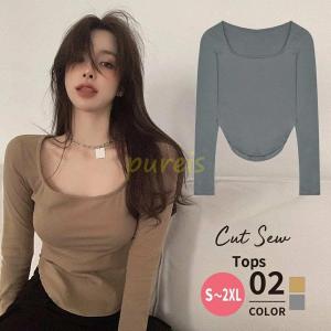 カットソー 長袖 Tシャツ 重ね着 ロンt レディース 無地 Uネック スリット 春 秋 冬 トップス スーツ インナー 薄手 ルームウェア 部屋着 Jwt2602 Joyqb714 プレイスストア 通販 Yahoo ショッピング