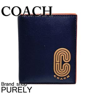 コーチ 財布 メンズ COACH 折り財布 カラーブロック レザー スリム ビル ウォレット 5837 QBF23 ミッドナイトマルチ 送料無料｜purely