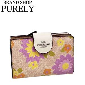 COACH コーチ　フローラル　スナップ コンパクト 折財布　A46 eseight_240326-w-c8691-imcah