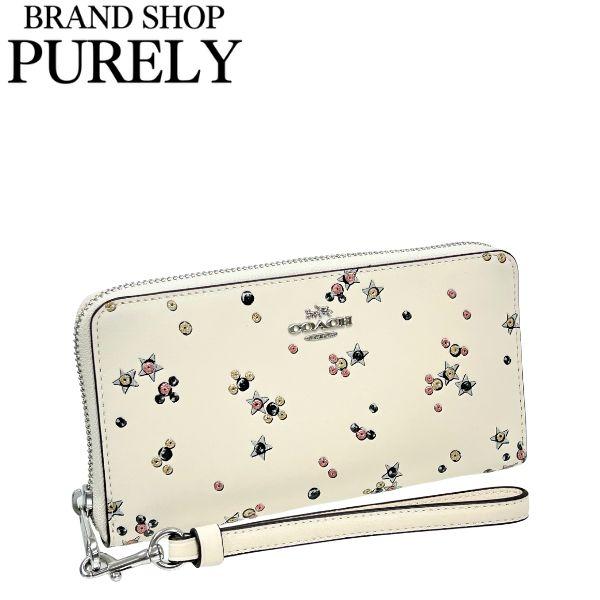 国内発送 コーチ 財布 レディース COACH 長財布 レザー スター プリント ロング ジップ ア...