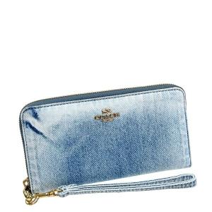 COACH コーチ　ストラップ付き　長財布　デニム　インディゴ　ブルー COACH（コーチ） 長財布 デニム 新作セール カードケース レディース