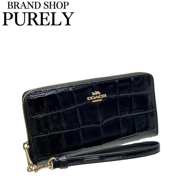国内発送 コーチ 財布 レディース COACH 長財布 クロコダイル エンボスド レザー ロング ジ...
