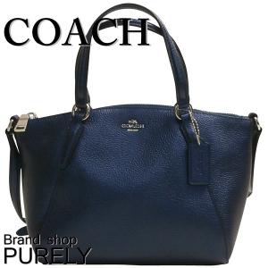 コーチ COACH バッグ レディース ハンドバッグ メタリック ペブルド レザー ミニ ケルシー サッチェル F16479 SVLBI メタリックネイビー｜purely