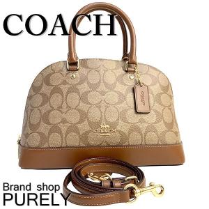 コーチ バッグ レディース COACH 2WAY ハンドバッグ シグネチャー ミニ シエラ サッチェル F27583 IME74 カーキ×サドル 送料無料｜purely