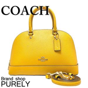 コーチ バッグ レディース COACH ハンドバッグ クロスグレイン レザー ミニ シエラ サッチェル F27591 IMP01 マスタードイエロ 送料無料｜purely