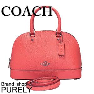 コーチ バッグ レディース COACH ハンドバッグ クロスグレイン レザー ミニ シエラ サッチェル F27591 SV/CO コーラル 送料無料｜purely