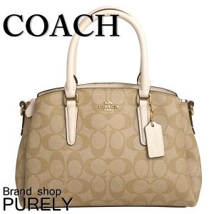 コーチ バッグ レディース COACH トートバッグ シグネチャー ミニ セージ キャリーオール F29434 IMDQC ライトカーキ×チョーク 送料無料