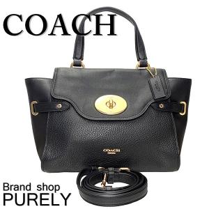 コーチ バッグ レディース COACH ハンドバッグ バブル レザー ブレイク フラップ キャリーオール F32106 IMBLK ブラック 送料無料｜purely