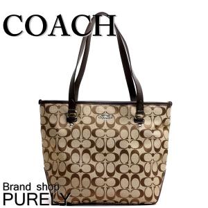 コーチ COACH バッグ レディース トートバッグ 12C M シグネチャー ジップ トップ トート F36375 SKHMA カーキ×マホガニー 送料無料