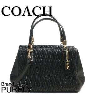 コーチ COACH バッグ レディース 2WAY ハンドバッグ マディソン ギャザード ツイスト レザー ミニ サッチェル F49723 LIBLK ブラック 送料無料｜purely