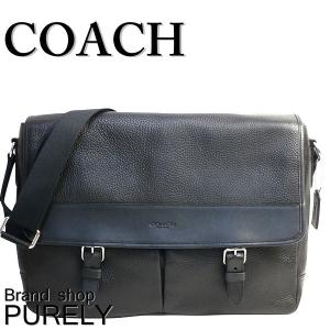 国内発送 コーチ COACH バッグ メンズ ペブル レザー メッセンジャー ショルダー バッグ F54149 BLK ブラック 送料無料 爆買
