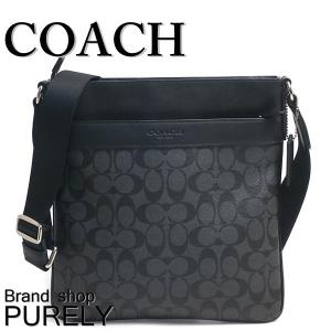 コーチ COACH バッグ メンズ ショルダーバッグ シグネチャー PVC クロスボディー F54781 CQ/BK チャコール×ブラック 送料無料