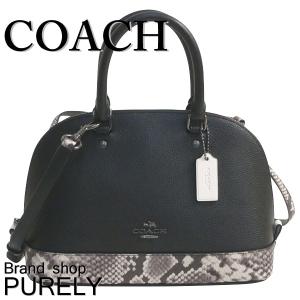 コーチ COACH バッグ レディース 2WAY ハンドバッグ エンボスド レザー ミニ シエラ サッチェル  F57506 QBM2 ブラックマルチ 送料無料｜purely