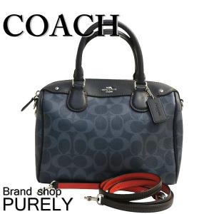 コーチ COACH バッグ レディース 2WAY バッグ 斜めがけ シグネチャー ベネット ミニ サッチェル F57672 SVDE デニム 送料無料｜purely