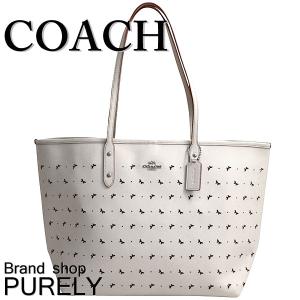 コーチ COACH バッグ レディース トートバッグ パーフォレイテッド バタフライ レザー シティー ジップ トート F59345 SV/HA チョーク 送料無料｜purely