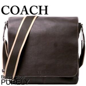 コーチ COACH バッグ アウトレット メンズ レザー マップ バッグ ショルダー バッグ F70555 SV/BR ブラウン