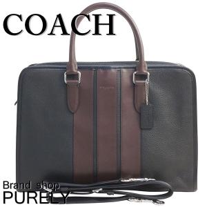 コーチ COACH バッグ メンズ ビジネスバッグ ぺブル レザー ボンド ブリーフ ケース F72308 NILET ブラック×オックスブラッド 送料無料｜purely