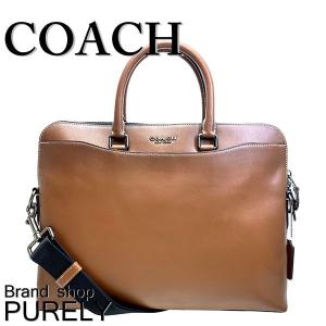 コーチ バッグ メンズ COACH ブリーフケース レザー ベケット ポートフォリオ ブリーフ ビジネスバッグ F72969 QB/SD サドル 送料無料｜purely