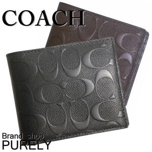 コーチ 財布 メンズ COACH 折り財布 シグネチャー クロスグレイン