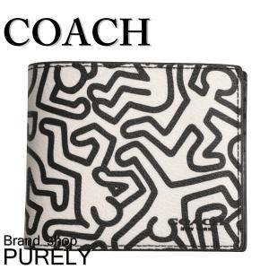 コーチ COACH 財布 折り財布 メンズ COACH×Keith Haring F87100 MGT チョーク×ブラックマルチ 送料無料｜purely