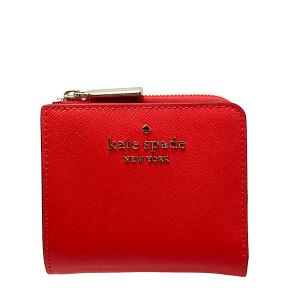 ケイトスペード 財布 レディース kate spade 折り財布 ステイシー スモール Lジップ バイフォールド ウォレット WLR00143 648 デジタルレッド｜purely