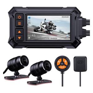 Blueskyseaバイク用 ドライブレコーダー 多機能 全体防水防塵 前後カメラ 前後同時録画 WDR機能 夜間録画 自転車 二輪車用 オートバイク 超高画質 防水カメラ 20