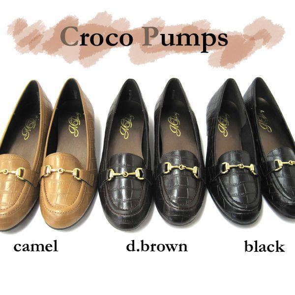 パンプス ローファー/クロコ柄パンプス