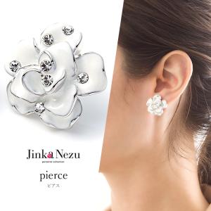 ピアス イヤリング お揃い クリスタルガラス 花 アシンメトリー