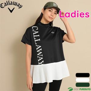 サイズ：L CALLAWAY キャロウェイ  フロントロゴ クルーネック長袖Tシャツ  ホワイト系 [240101415263] ゴルフウェア レディース ストスト サイズ：L CALLAWAY キャロウェイ フロントロゴ クルーネック